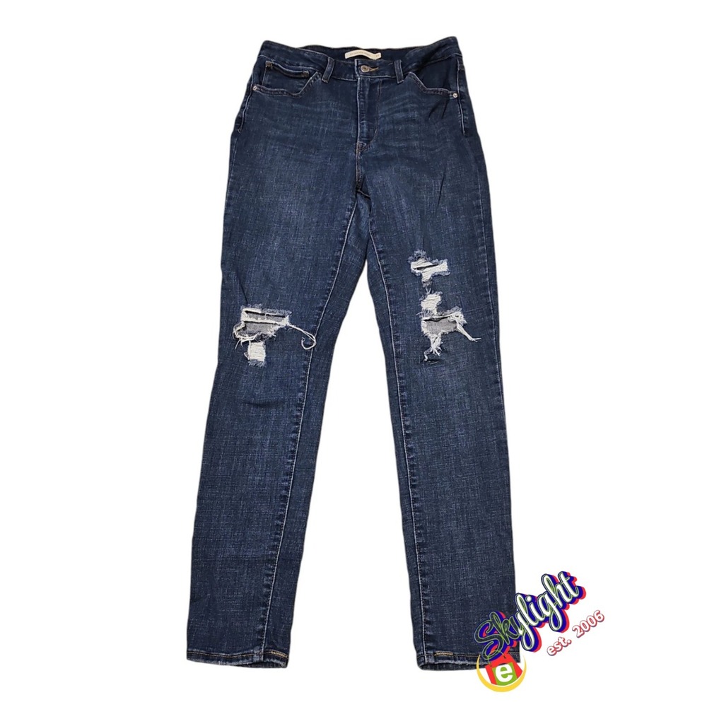 Levi's Womens Blue 700 High‎ Rise Skinny Denim Jeans Stretch Sz Regular 30x30